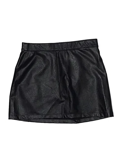 Pre-owned Spanx Faux Leather Skirt In Black