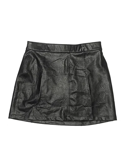 Pre-owned Spanx Faux Leather Skirt In Black
