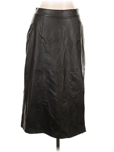 Pre-owned Spanx Faux Leather Skirt In Black