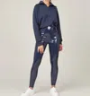 SPANX FAUX PATENT LEATHER LEGGING IN NAVY
