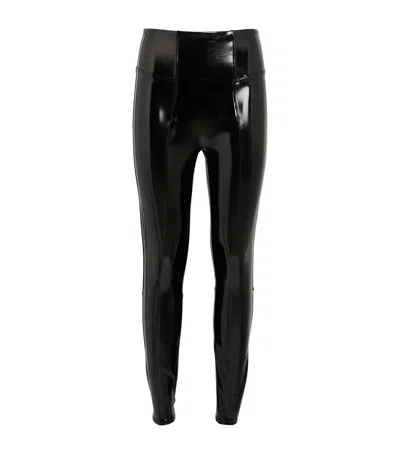 Spanx Faux Patent Leather Leggings In Black