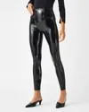 SPANX FAUX PATENT LEATHER PANT IN CLASSIC BLACK
