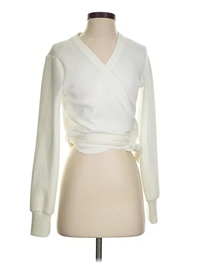 Pre-owned Spanx Fleece Jacket In White