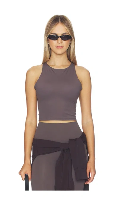 Spanx Get Moving High Neck Tank Top In Brown