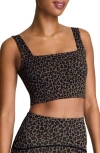Spanx ® Get Moving Leopard Print Crop Tank In Brown