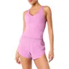 Spanx V Neck Cross Back Tank Top In Petunia