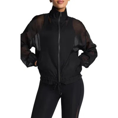 Spanx ® Gm Sheer Full Zip Jacket In Black