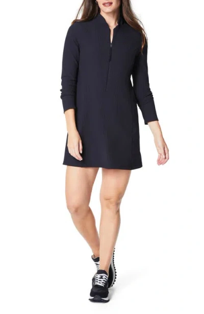 Spanx ® Half-zip Rib Minidress In Very Black