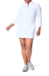 Spanx ® Half-zip Rib Minidress In Vivid White