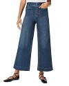 Spanx Crop Wide Leg Pull-on Jeans In Washed Indigo