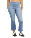 Spanx High Rise Pull On Kick Flare Jeans In Stonewashed Blue