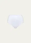 Spanx High-rise Shaping Satin Thong In Oxford Blue