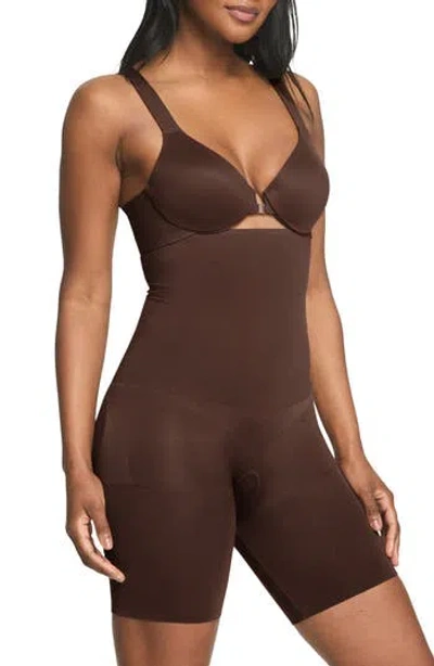 Spanx ® High Waist Mid Thigh Shaper Shorts In Brown