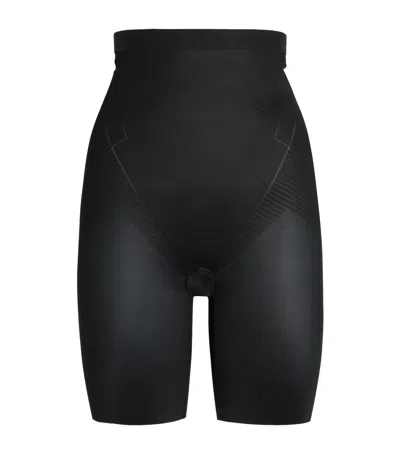 Spanx High-waist Mid-thigh Shorts - Medium Control In Black