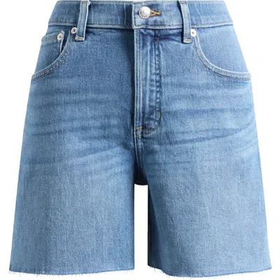 Spanx ® High Waist Raw Hem Denim Cutoff Shorts In Blue