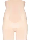 Spanx Oncore High-waisted Mid-thigh Shorts In Neutrals