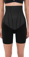 Spanx High-waisted Mid-thigh Shorts Very Black In Black