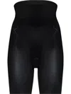 Spanx High-waisted Stretch Shorts In Black