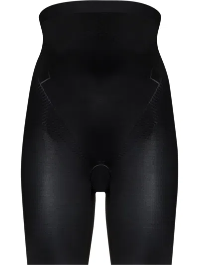 Spanx High-waisted Stretch Shorts In Black