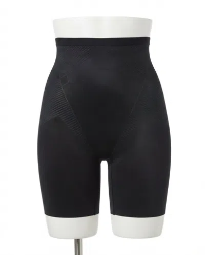 Spanx High-waisted Mid-thigh Shorts In Very Black