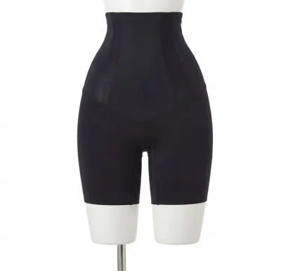 Spanx High-waisted Mid-thigh Shorts In Very Black