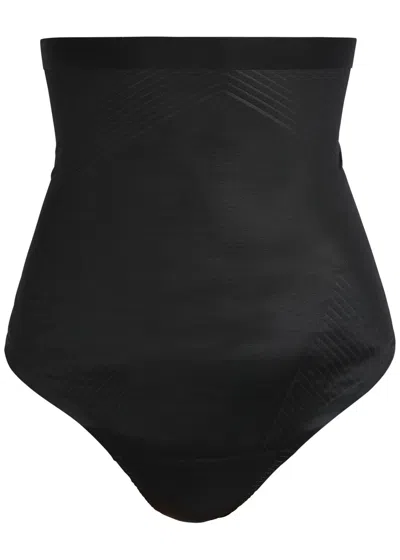 Spanx Invisible High-waist Sculpting Thong In Black