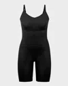 Spanx Mid-thigh Shaping Bodysuit In Very Black