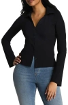 Spanx ® Knit Button-up Shirt In Black