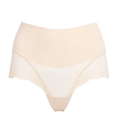 Spanx Lace Supersmooth Undie-tectable Hi Hipster Briefs In Neutral