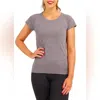 Spanx Lamn T-shirt Women's Gray Seamless Short Sleeve Crew Neck Kfc124 In Gray