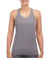 Spanx Lamn Top Womens Heather Charcoal Seamless Sleeveless Active Jdm14 In Gray