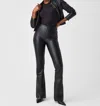 SPANX LEATHER LIKE FLARE PANTS IN LUXE BLACK