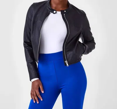 Spanx Leather-like Moto Jacket In Black