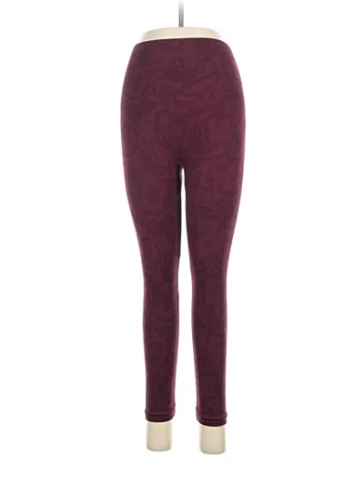 Pre-owned Spanx Leggings In Burgundy