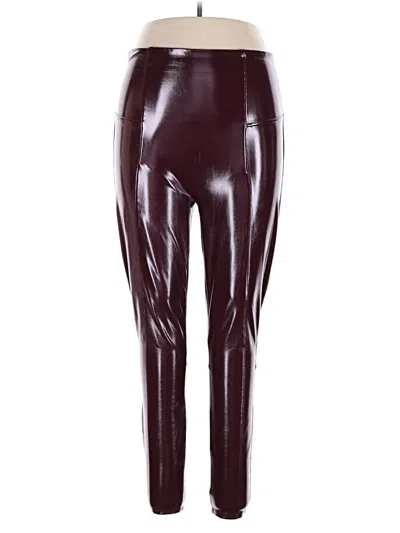 Pre-owned Spanx Leggings In Burgundy