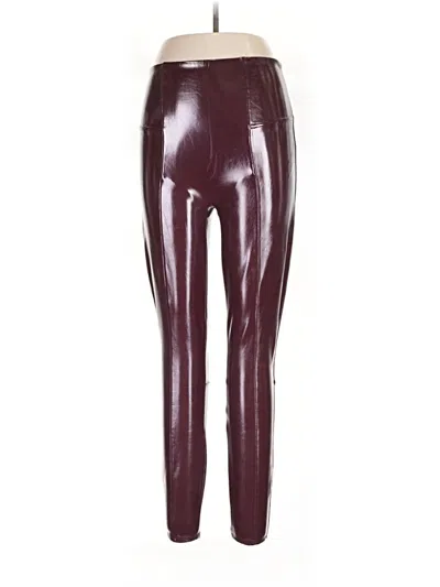 Pre-owned Spanx Leggings In Burgundy