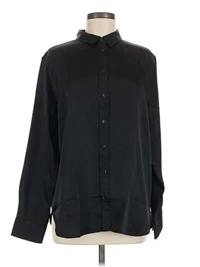 Pre-owned Spanx Long Sleeve Blouse In Black