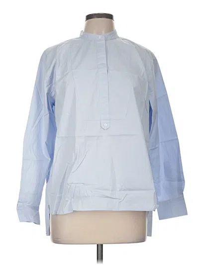 Pre-owned Spanx Long Sleeve Blouse In Blue