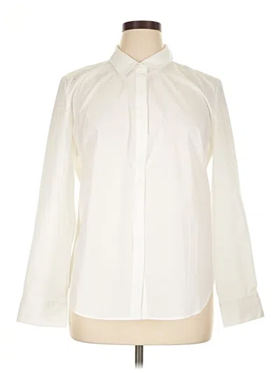 Pre-owned Spanx Long Sleeve Blouse In Ivory