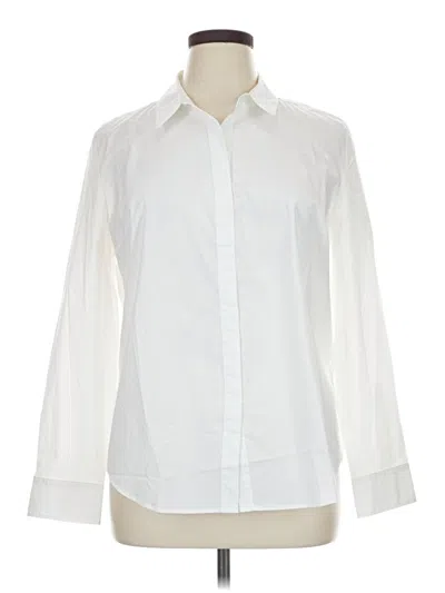 Pre-owned Spanx Long Sleeve Blouse In Ivory
