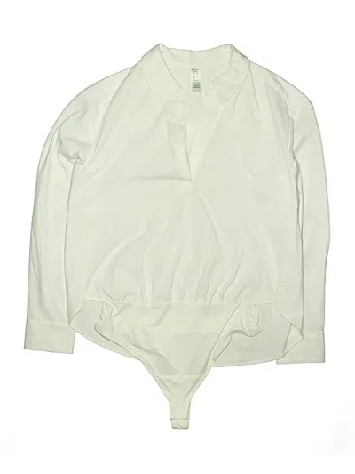 Pre-owned Spanx Long Sleeve Blouse In White
