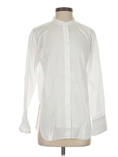 Pre-owned Spanx Long Sleeve Blouse In White