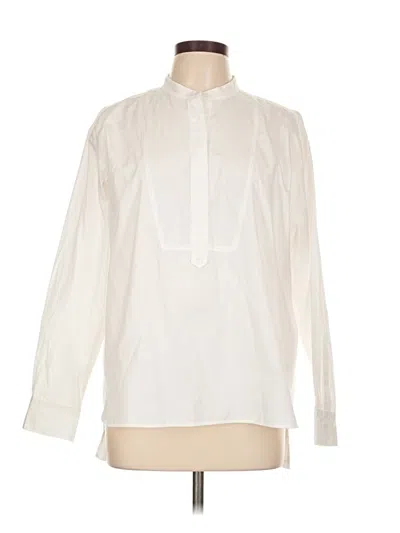 Pre-owned Spanx Long Sleeve Blouse In White
