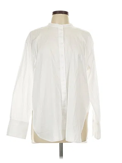 Pre-owned Spanx Long Sleeve Blouse In White