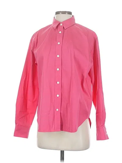 Pre-owned Spanx Long Sleeve Button Down Shirt In Pink