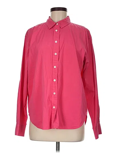 Pre-owned Spanx Long Sleeve Button Down Shirt In Pink