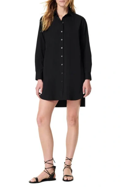 Spanx ® Long Sleeve Cotton Poplin Shirtdress In Classic Black