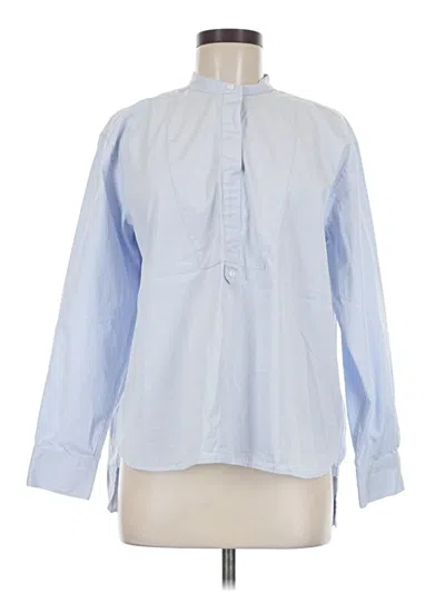 Pre-owned Spanx Long Sleeve Polo Shirt In Blue