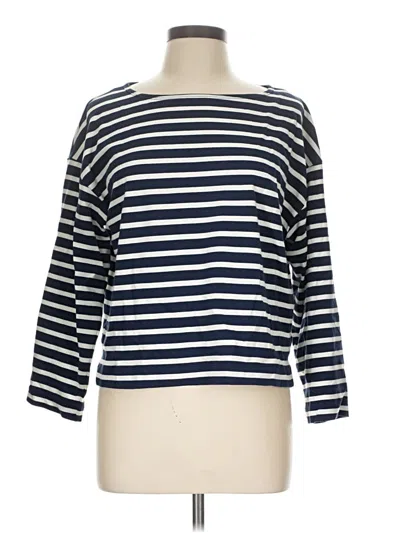 Pre-owned Spanx Long Sleeve Top Blue Boatneck Tops