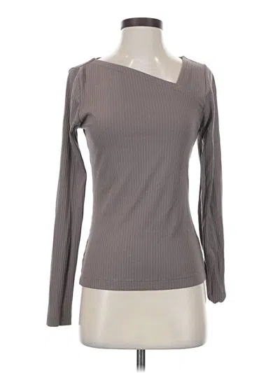 Pre-owned Spanx Long Sleeve Top Gray One Shoulder Neckline Tops